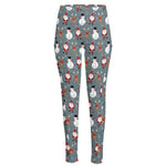 Santa Claus And Friends Pattern Print High-Waisted Pocket Leggings