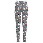 Santa Claus And Friends Pattern Print High-Waisted Pocket Leggings