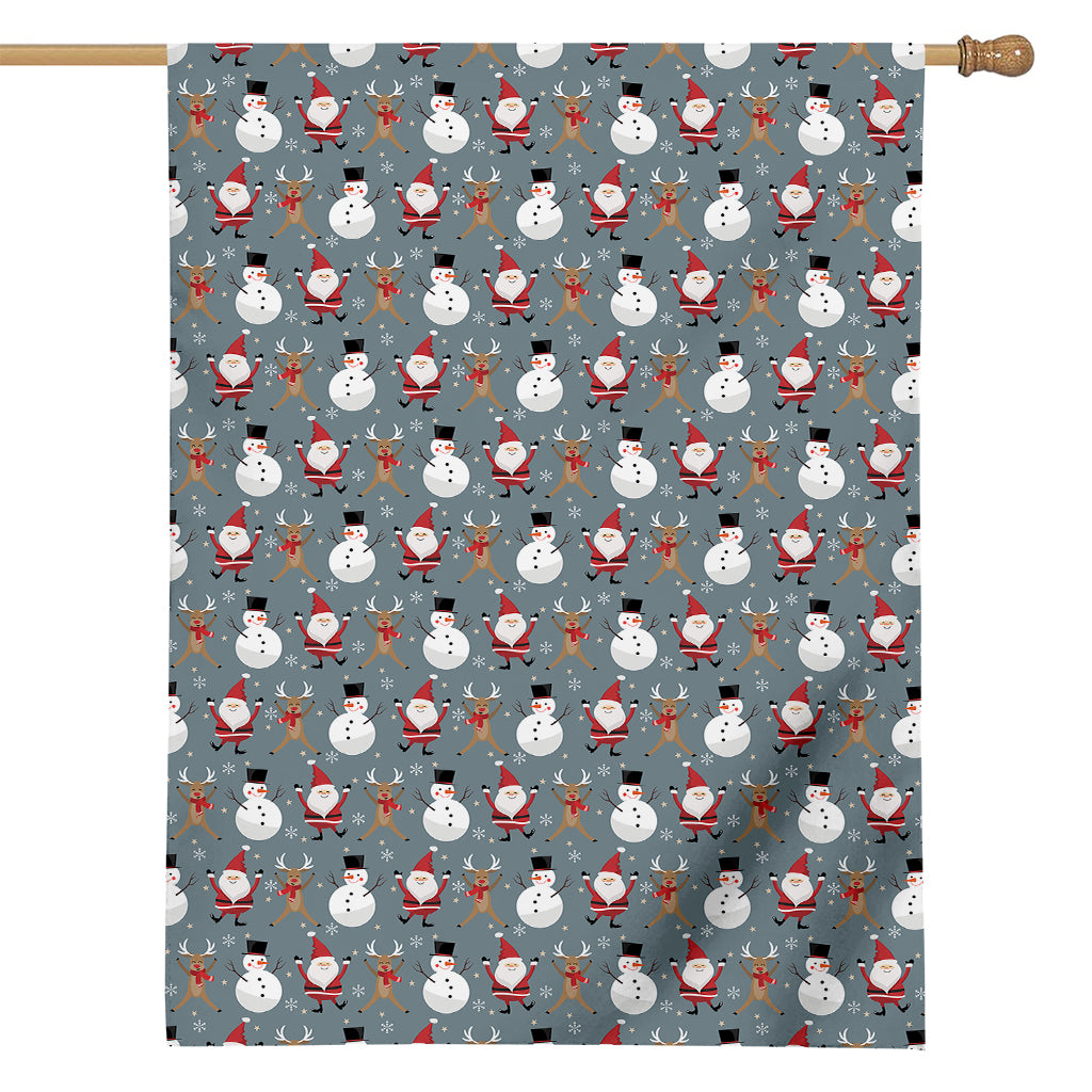 Santa Claus And Friends Pattern Print House Flag