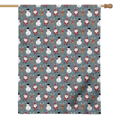 Santa Claus And Friends Pattern Print House Flag