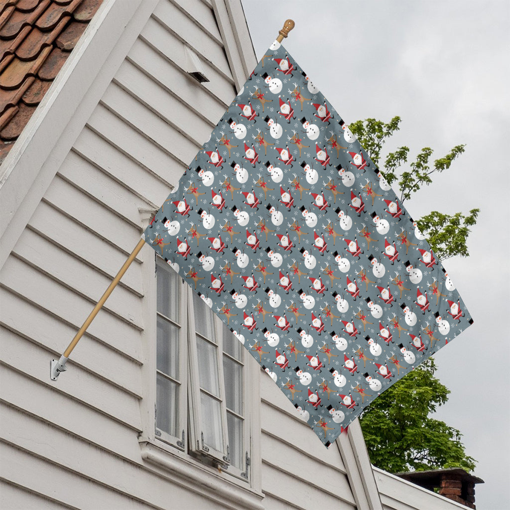 Santa Claus And Friends Pattern Print House Flag