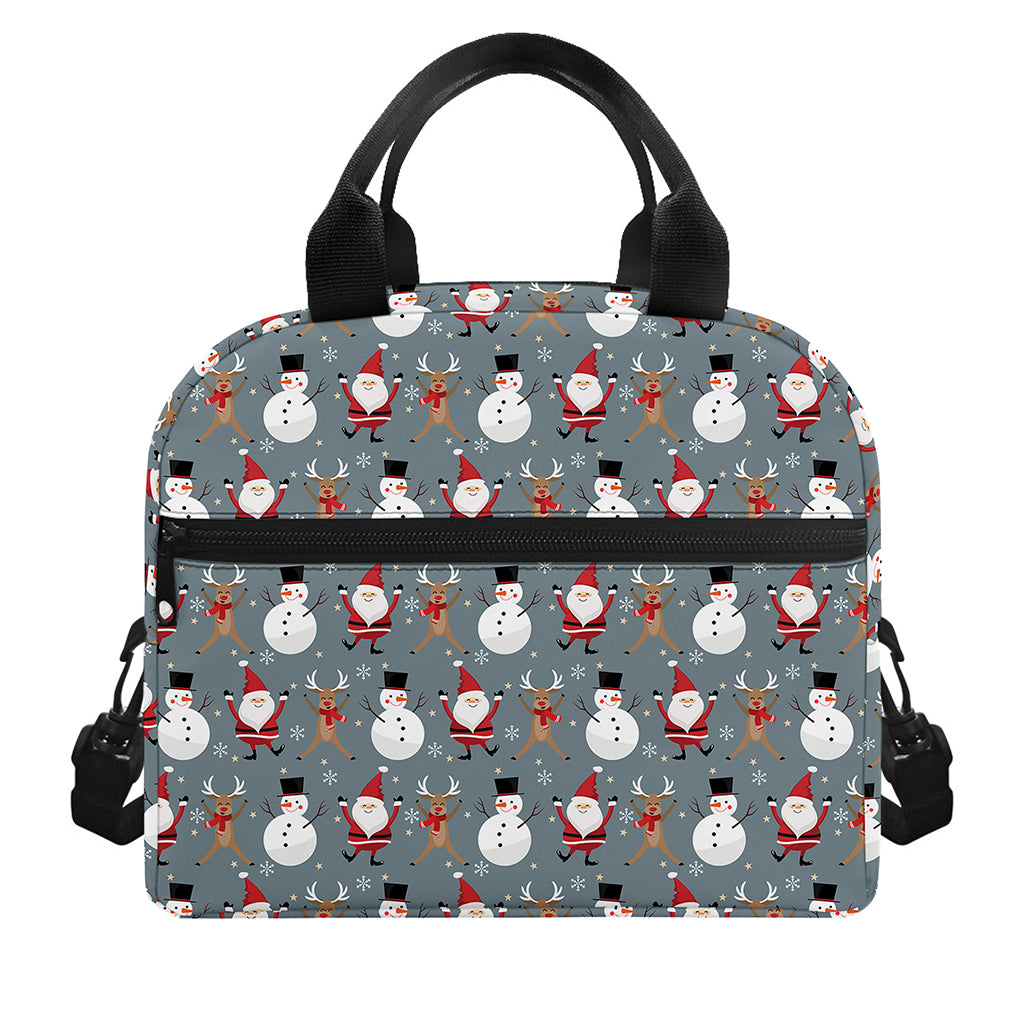 Santa Claus And Friends Pattern Print Insulated Lunch Bag
