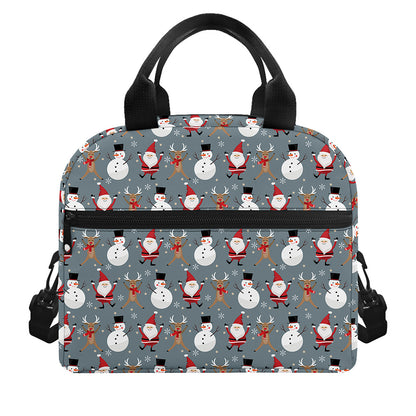 Santa Claus And Friends Pattern Print Insulated Lunch Bag