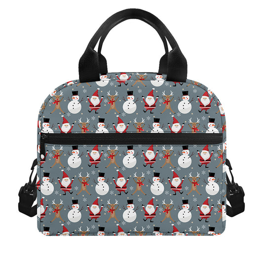 Santa Claus And Friends Pattern Print Insulated Lunch Bag