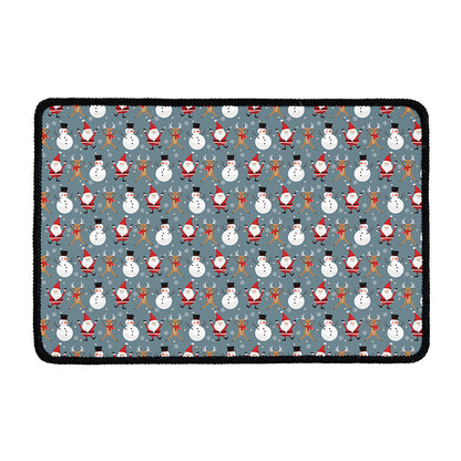 Santa Claus And Friends Pattern Print Kitchen Mat
