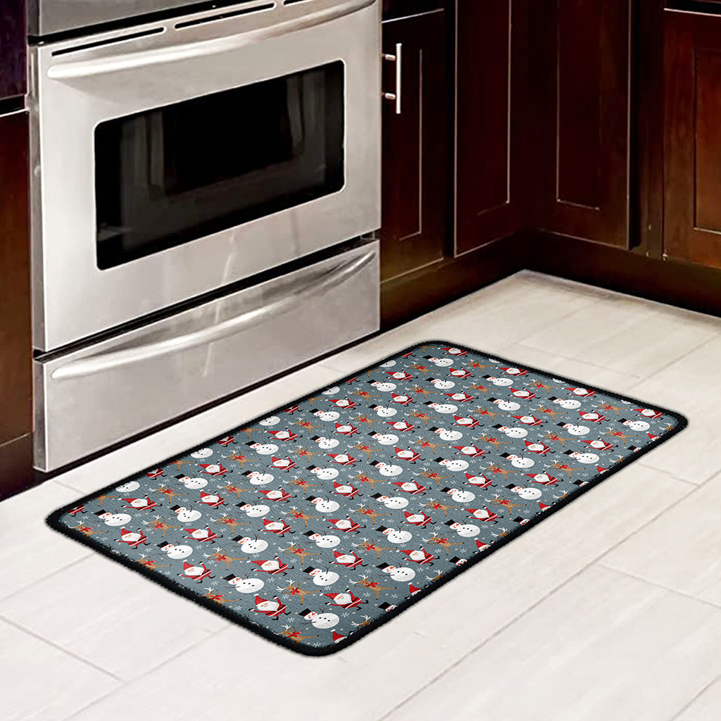 Santa Claus And Friends Pattern Print Kitchen Mat