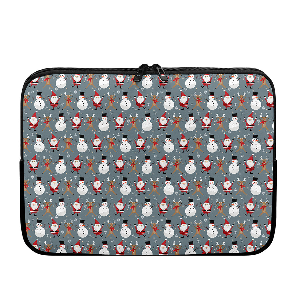 Santa Claus And Friends Pattern Print Laptop Sleeve