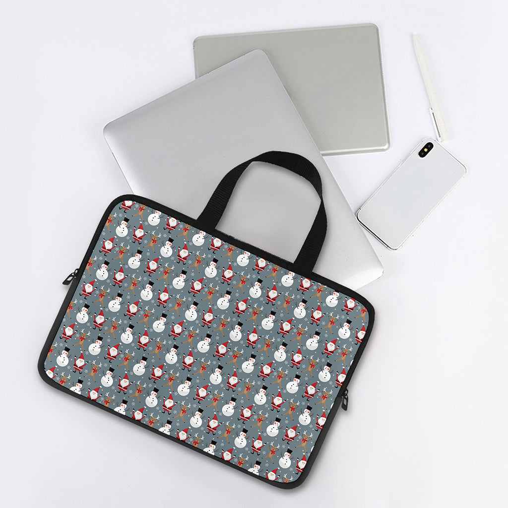 Santa Claus And Friends Pattern Print Laptop Sleeve With Handle