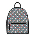 Santa Claus And Friends Pattern Print Leather Backpack