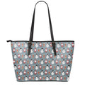 Santa Claus And Friends Pattern Print Leather Tote Bag With Zipper