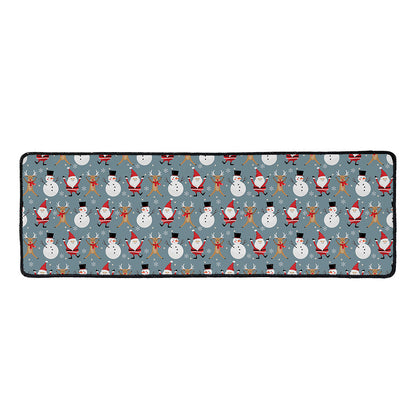 Santa Claus And Friends Pattern Print Long Kitchen Mat