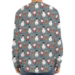 Santa Claus And Friends Pattern Print Long Sleeve Baseball Jersey