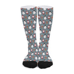 Santa Claus And Friends Pattern Print Long Socks