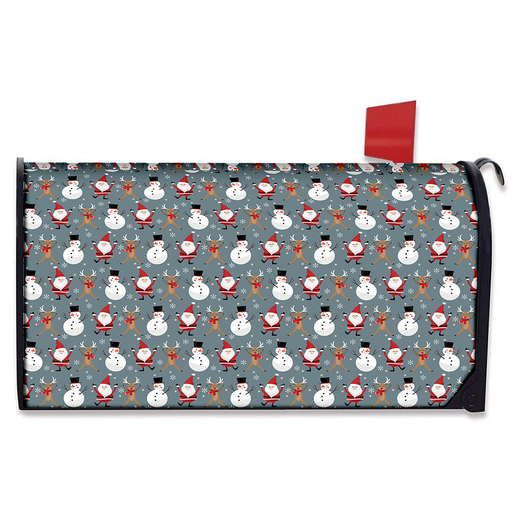 Santa Claus And Friends Pattern Print Mailbox Cover
