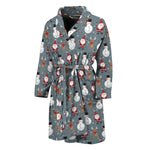 Santa Claus And Friends Pattern Print Men's Bathrobe