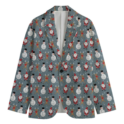 Santa Claus And Friends Pattern Print Men's Blazer