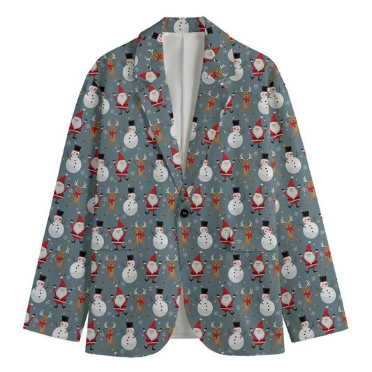 Santa Claus And Friends Pattern Print Men's Blazer