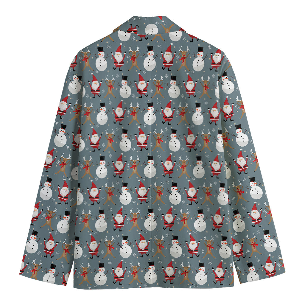 Santa Claus And Friends Pattern Print Men's Blazer