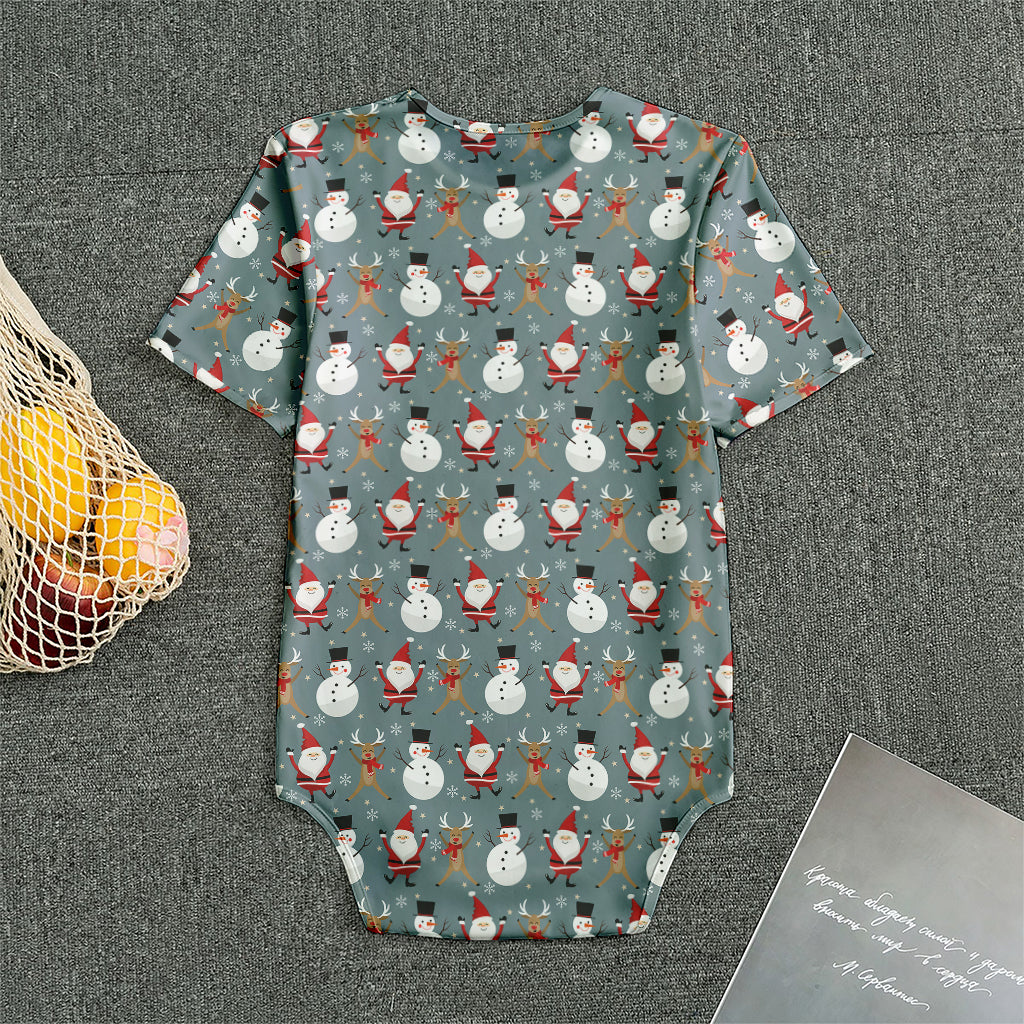Santa Claus And Friends Pattern Print Men's Bodysuit