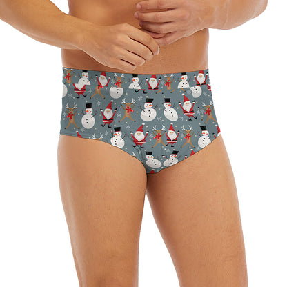 Santa Claus And Friends Pattern Print Men's Briefs