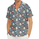 Santa Claus And Friends Pattern Print Men's Deep V-Neck Shirt