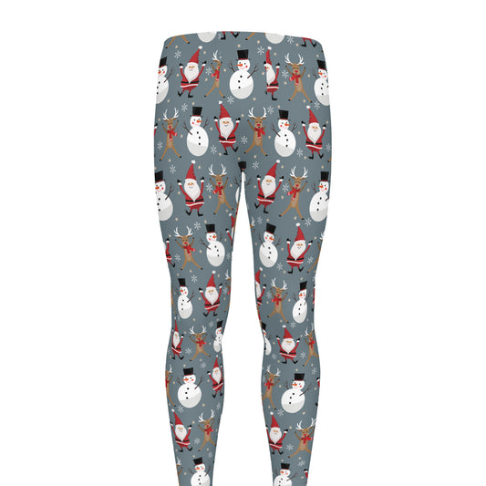 Santa Claus And Friends Pattern Print Men's leggings