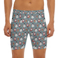 Santa Claus And Friends Pattern Print Men's Long Boxer Briefs