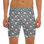 Santa Claus And Friends Pattern Print Men's Long Boxer Briefs