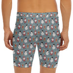 Santa Claus And Friends Pattern Print Men's Long Boxer Briefs