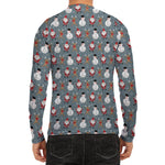Santa Claus And Friends Pattern Print Men's Long Sleeve Rash Guard