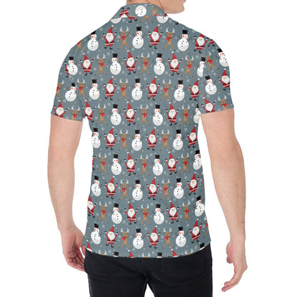 Santa Claus And Friends Pattern Print Men's Shirt