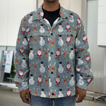 Santa Claus And Friends Pattern Print Men's Shirt Jacket