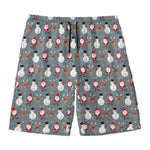 Santa Claus And Friends Pattern Print Men's Swim Trunks