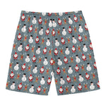 Santa Claus And Friends Pattern Print Men's Swim Trunks