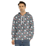 Santa Claus And Friends Pattern Print Men's Velvet Pullover Hoodie