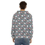 Santa Claus And Friends Pattern Print Men's Velvet Pullover Hoodie
