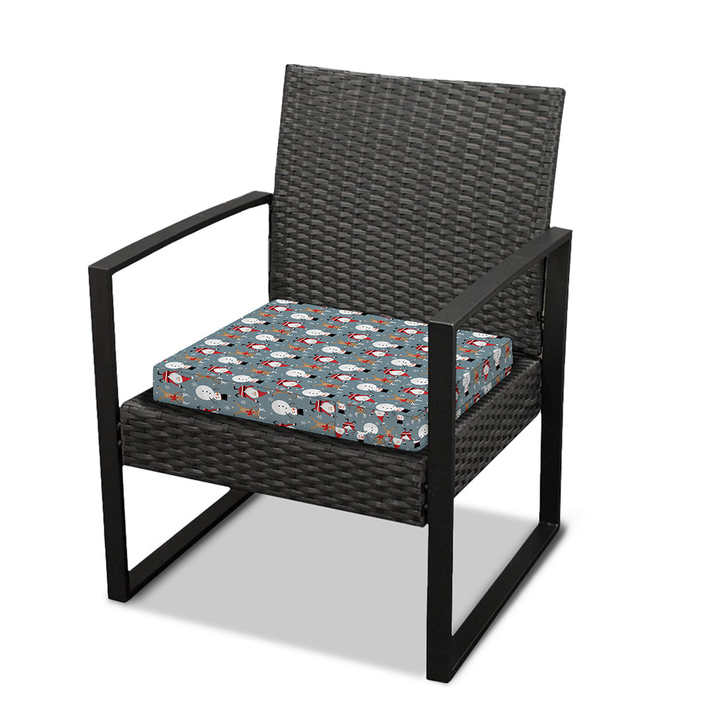 Santa Claus And Friends Pattern Print Outdoor Seat Cushion Cover