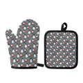Santa Claus And Friends Pattern Print Oven Mitt And Pot Holder Set