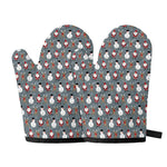 Santa Claus And Friends Pattern Print Oven Mitts
