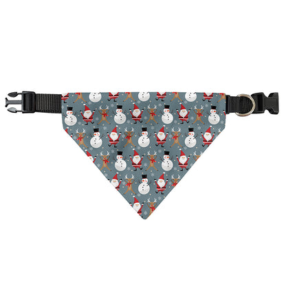 Santa Claus And Friends Pattern Print Over The Collar Dog Bandana