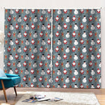 Santa Claus And Friends Pattern Print Pencil Pleat Curtains