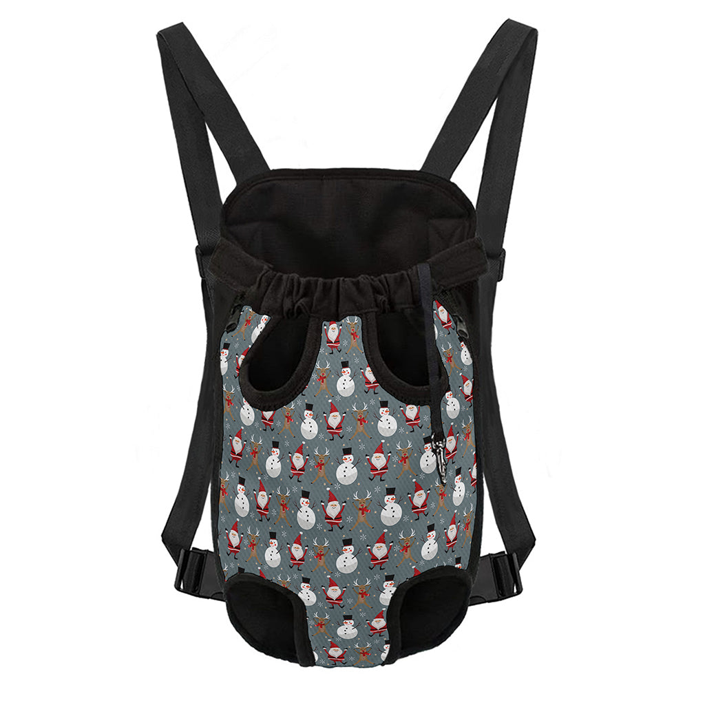 Santa Claus And Friends Pattern Print Pet Carrier Backpack