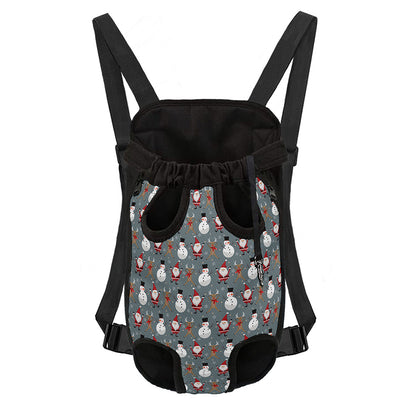 Santa Claus And Friends Pattern Print Pet Carrier Backpack