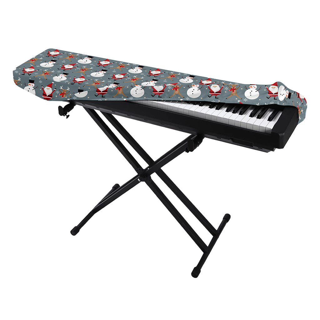 Santa Claus And Friends Pattern Print Piano Keyboard Cover