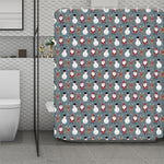 Santa Claus And Friends Pattern Print Polyester Shower Curtain