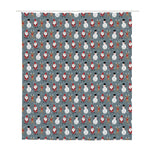 Santa Claus And Friends Pattern Print Polyester Shower Curtain