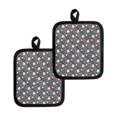 Santa Claus And Friends Pattern Print Pot Holders
