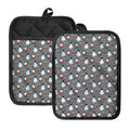 Santa Claus And Friends Pattern Print Pot Holders With Pocket