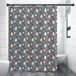 Santa Claus And Friends Pattern Print Premium Shower Curtain