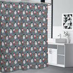Santa Claus And Friends Pattern Print Premium Shower Curtain